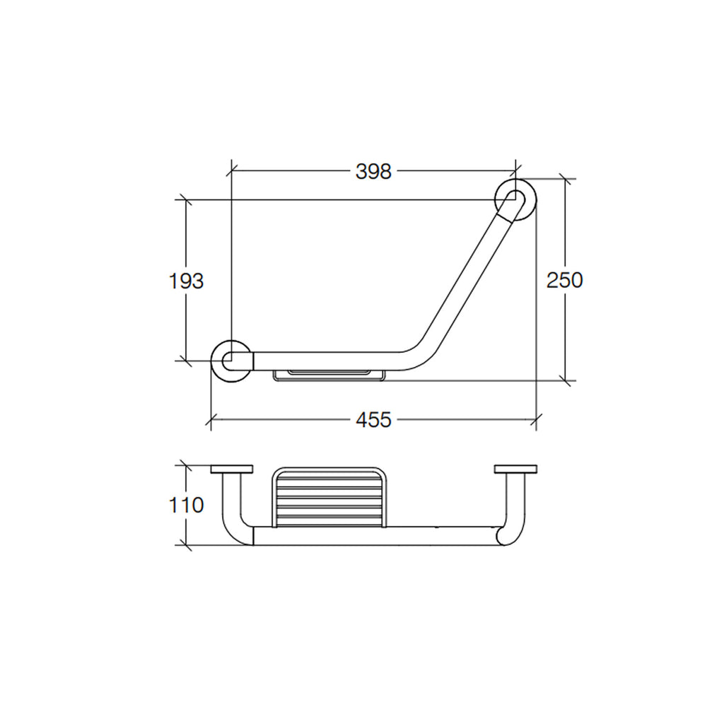 Maniglione di sicurezza reversibile con portasapone in ottone cromato collezione Othello di Lineabeta