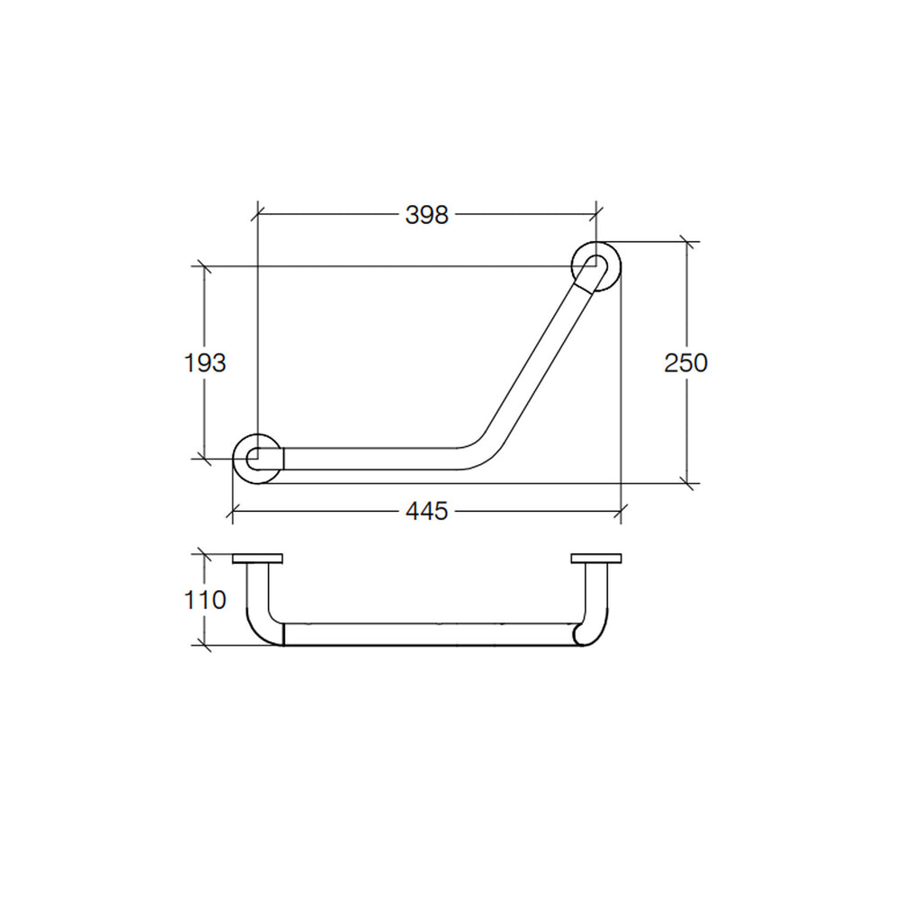 Maniglione di sicurezza reversibile in ottone cromato collezione Othello di Lineabeta