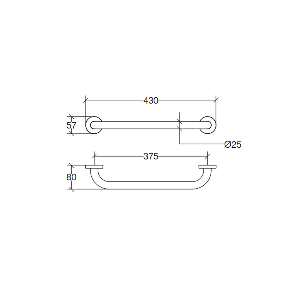 Maniglione di sicurezza a barra in ottone cromato collezione Othello di Lineabeta