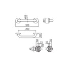 Maniglione di sicurezza in ottone cromato collezione Othello di Lineabeta portata max 150kg