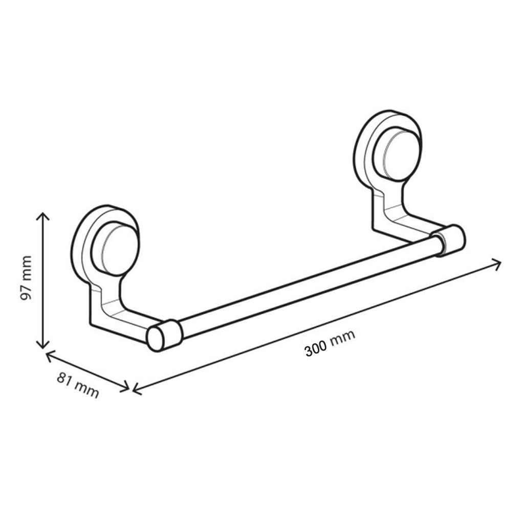 Portasalviette Koemo serie Kissy con asta tonda 30 cm - Nero Opaco