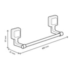 Portasalviette Koemo serie Kara con asta tonda 45 cm - Nero