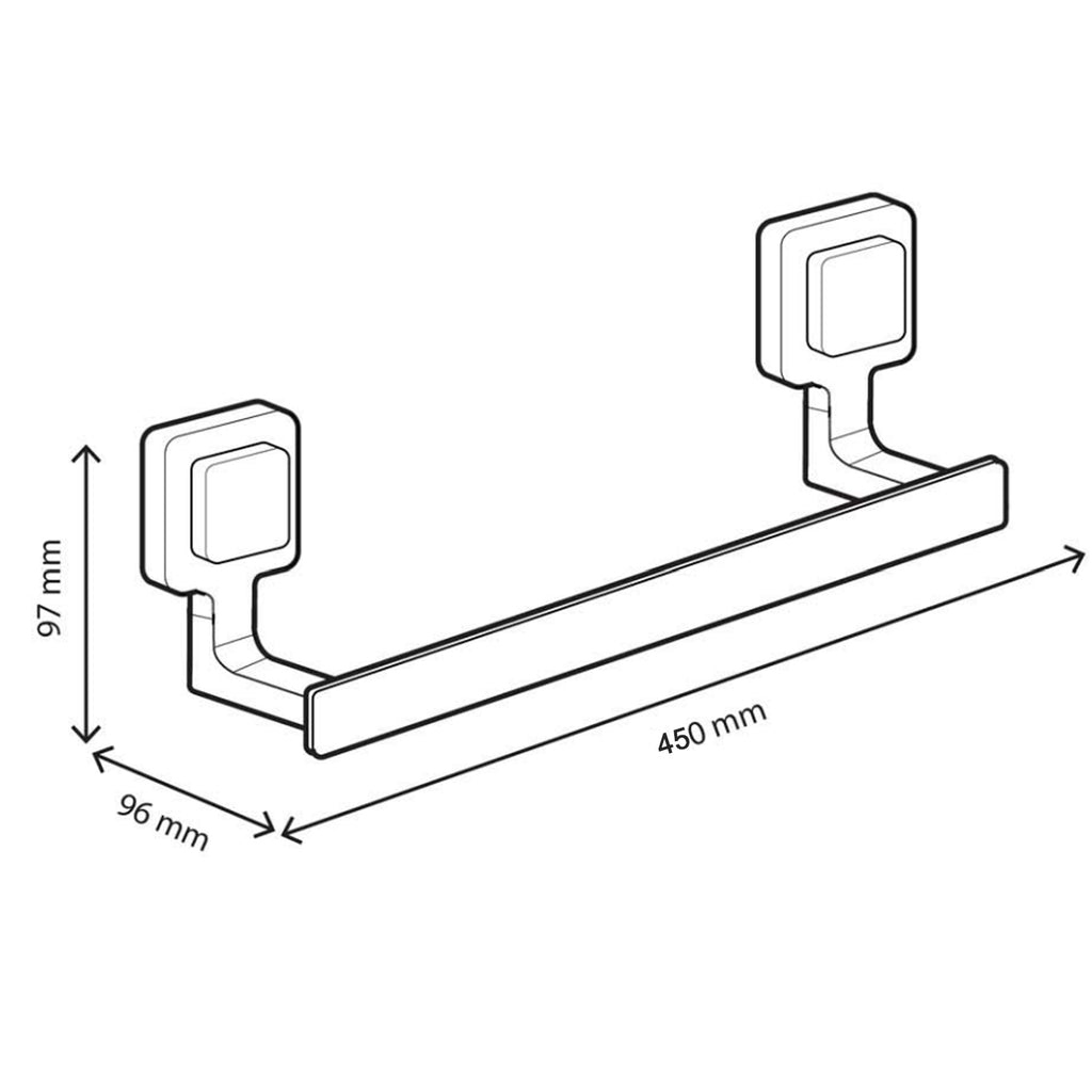Portasalviette Koemo serie Kara con asta quadrata 45 cm - Nero