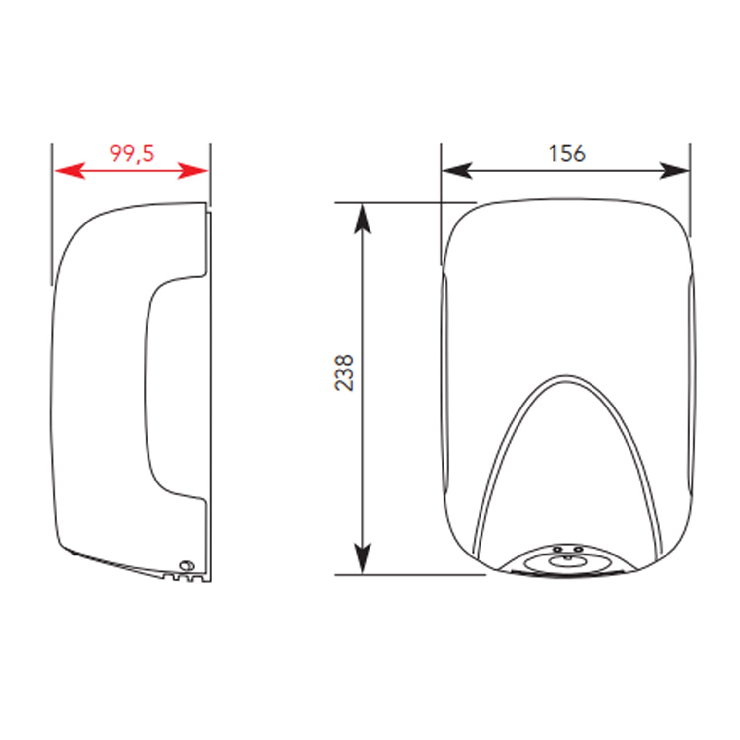 Asciugamani elettrico Smart mini-Jet automatico Vama da 900W in ABS - Bianco