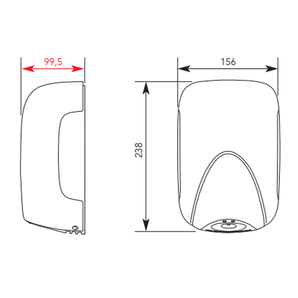 Asciugamani elettrico Smart mini-Jet automatico Vama da 900W in ABS - Cromato