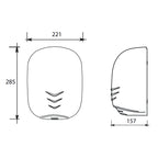 Asciugamani elettrico Eco-Jet modello Stream Dry UV di Vama da 1100W in polipropilene - Bianco