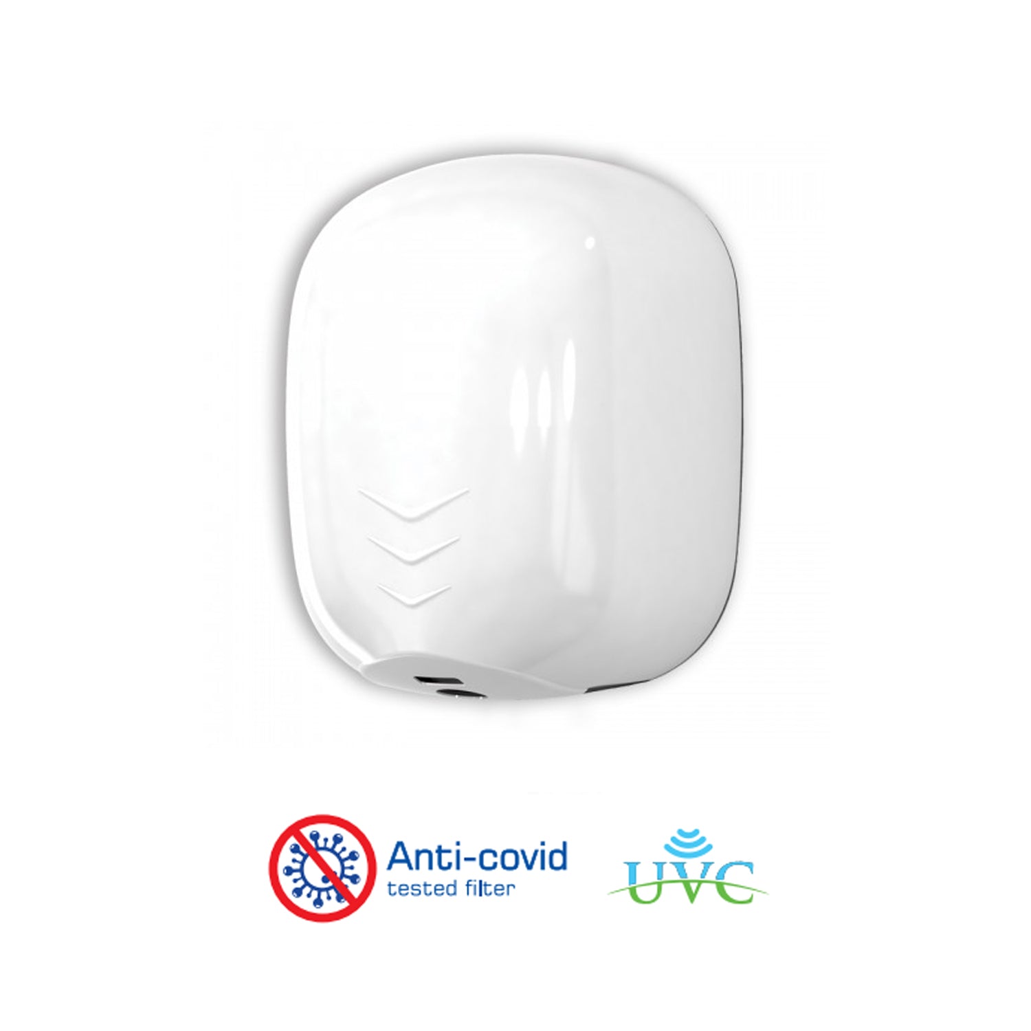 Asciugamani elettrico Eco-Jet modello Stream Dry UV di Vama da 1100W in polipropilene - Bianco