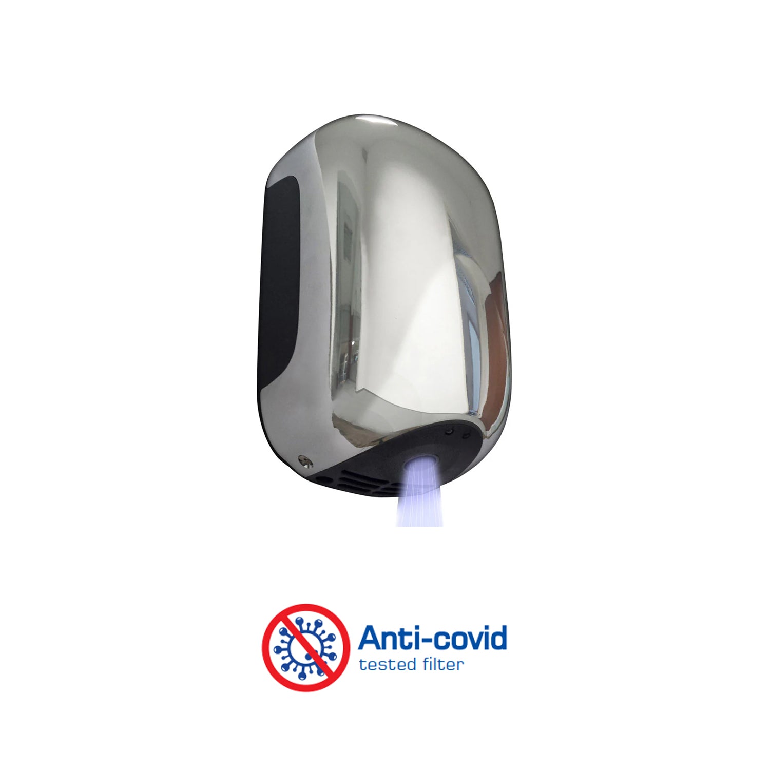 Asciugamani elettrico Smart mini-Jet automatico Vama da 900W in ABS - Cromato