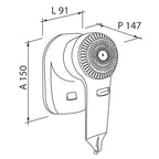 Asciugacapelli a muro in ABS con 2 velocitÃ  max. 1200W di Vama - Bianco