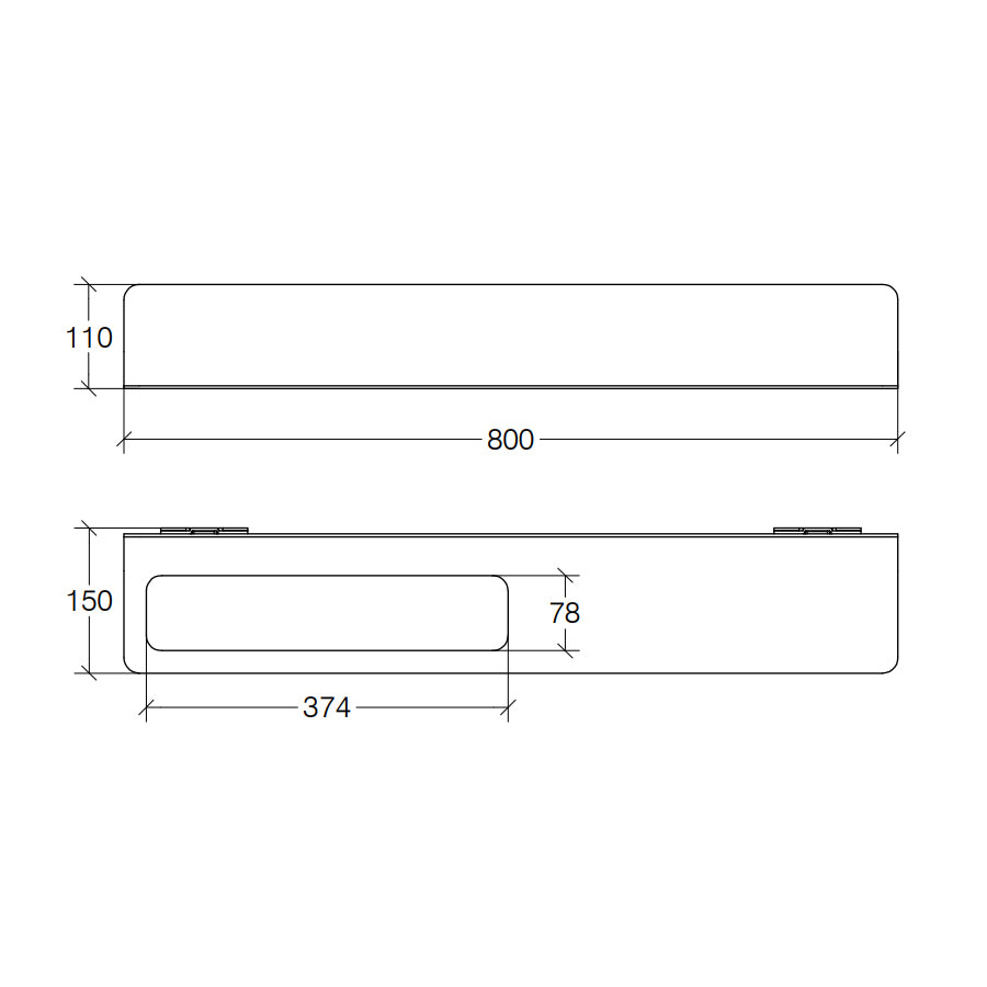 Mensola porta asciugamani e accessori bagno cm 80 collezione CurvÃ  di Lineabeta - Goffrato Nero