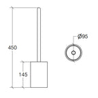 Portascopino in ceramica bianca con manico in silicone verde modello Baston di Lineabeta