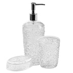 Set Accessori Bagno CipÃ¬ collezione Paisley in Pet decorato a rilievo trasparente