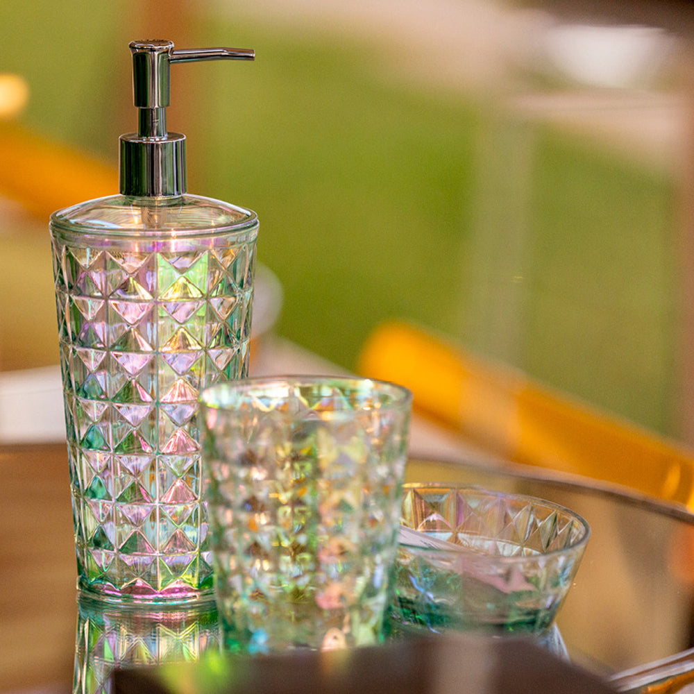 Set Accessori Bagno CipÃ¬ collezione Iride in Pet decorato iridescente