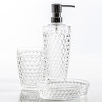 Set Accessori Bagno CipÃ¬ collezione Shaker in Pet decorato con motivo rombi