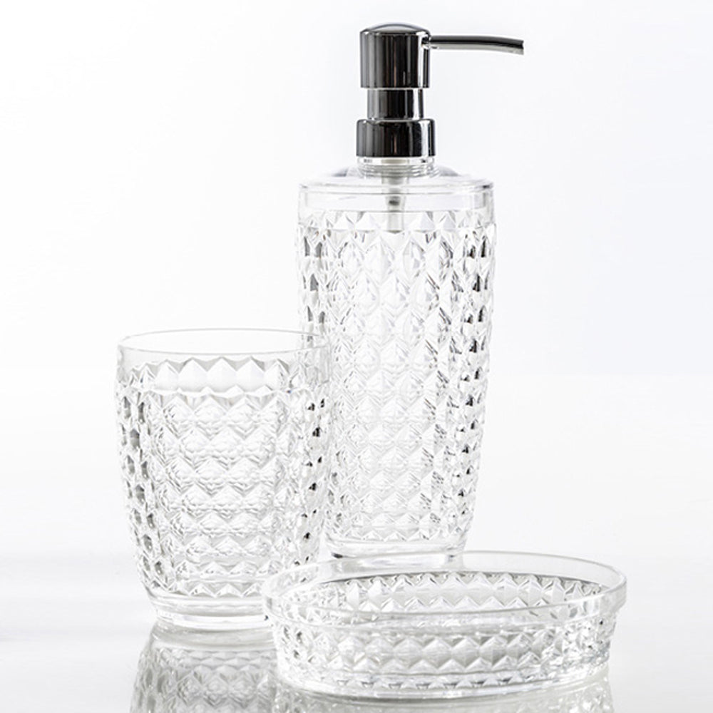 Set Accessori Bagno CipÃ¬ collezione Shaker in Pet decorato con motivo rombi