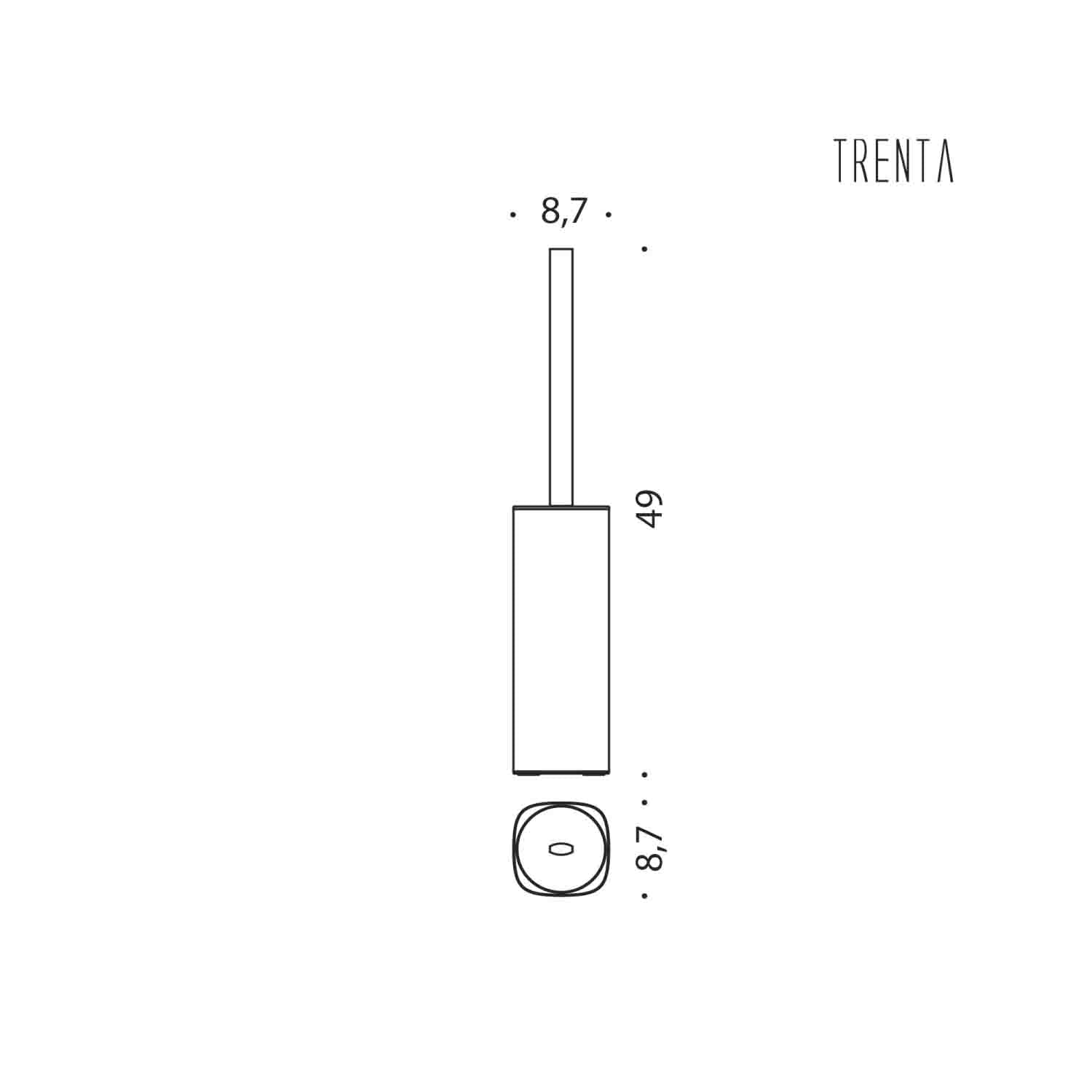 Porta scopino d'appoggio in ottone cromato collezione Trenta di Colombo Design