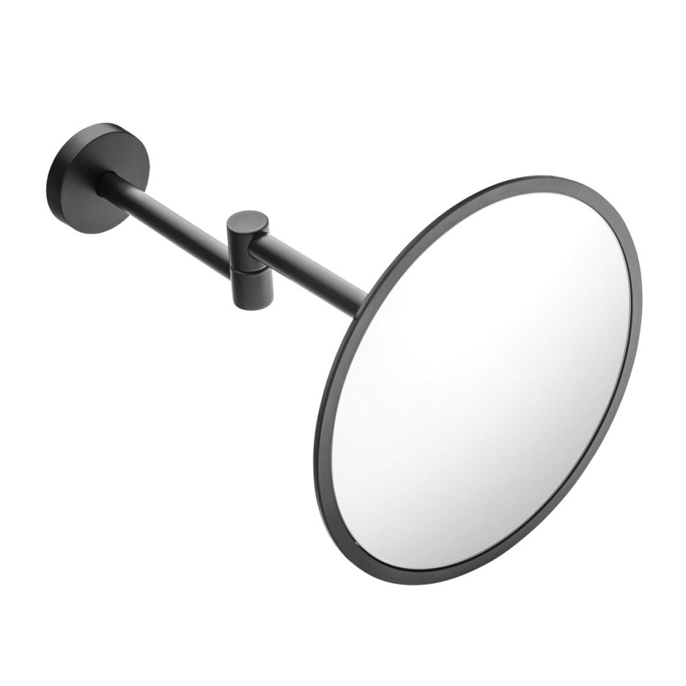 Specchio ingranditore a muro in ottone e plastica della collezione 'Black & White' by Cosmic - Nero satinato