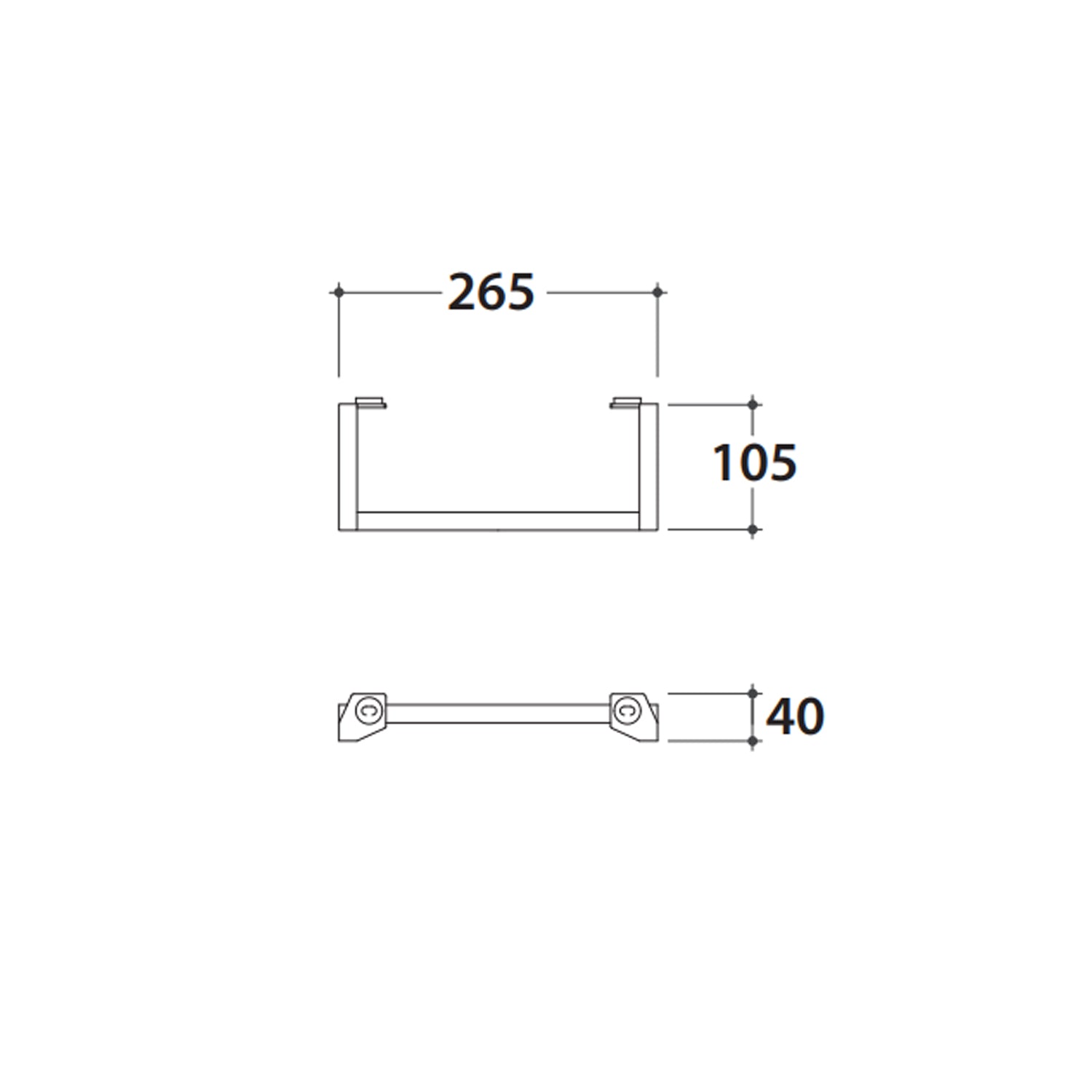 Portasciugamani laterale in acciaio verniciato nero opaco per lavabo Globo Mode ME070