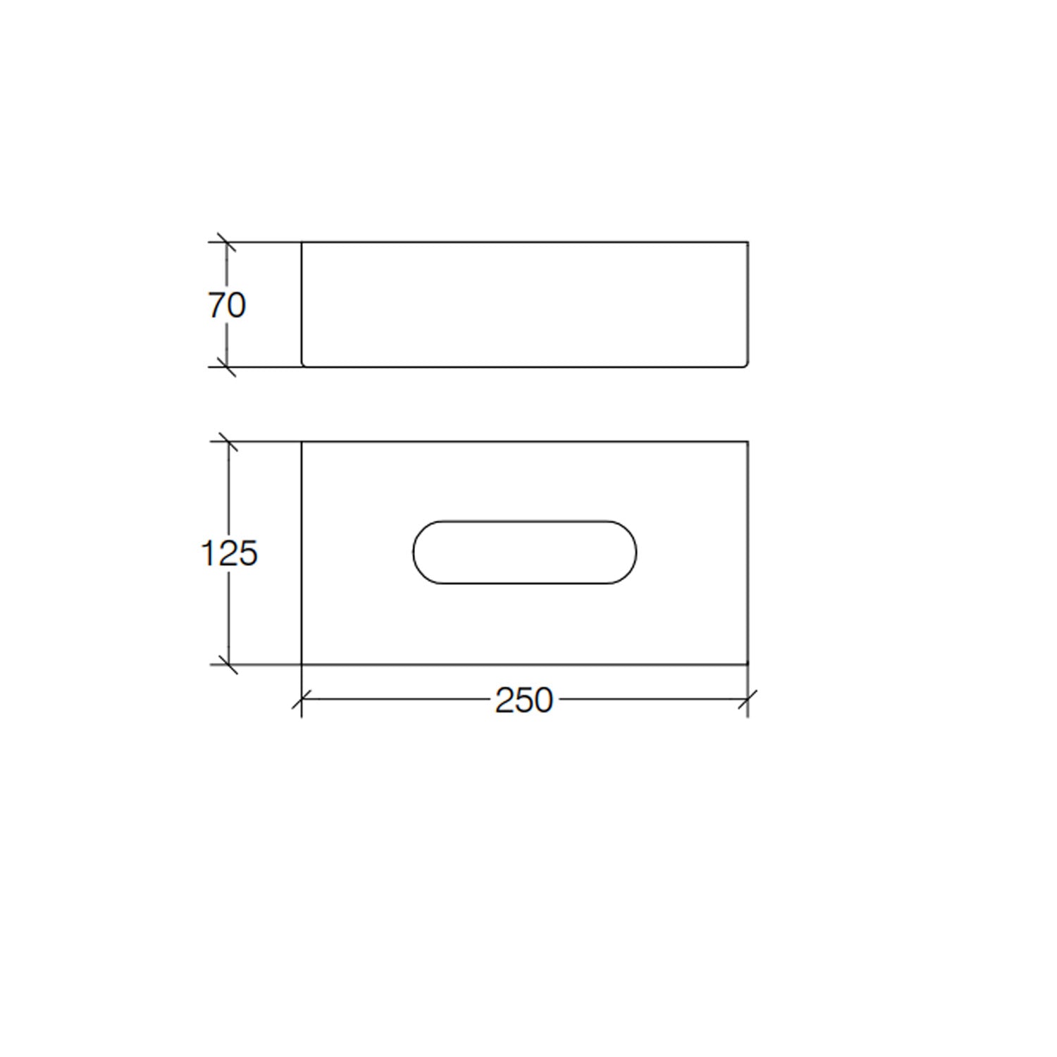 Portafazzoletti rettangolare da appoggio in acciaio inox lucido collezione Othello di Lineabeta