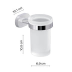 Portaspazzolini a parete Gedy Bernina in vetro e acciaio cromato