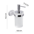 Dosasapone a parete Gedy Bernina vetro e acciaio inox. Erogatore in plastica cromata