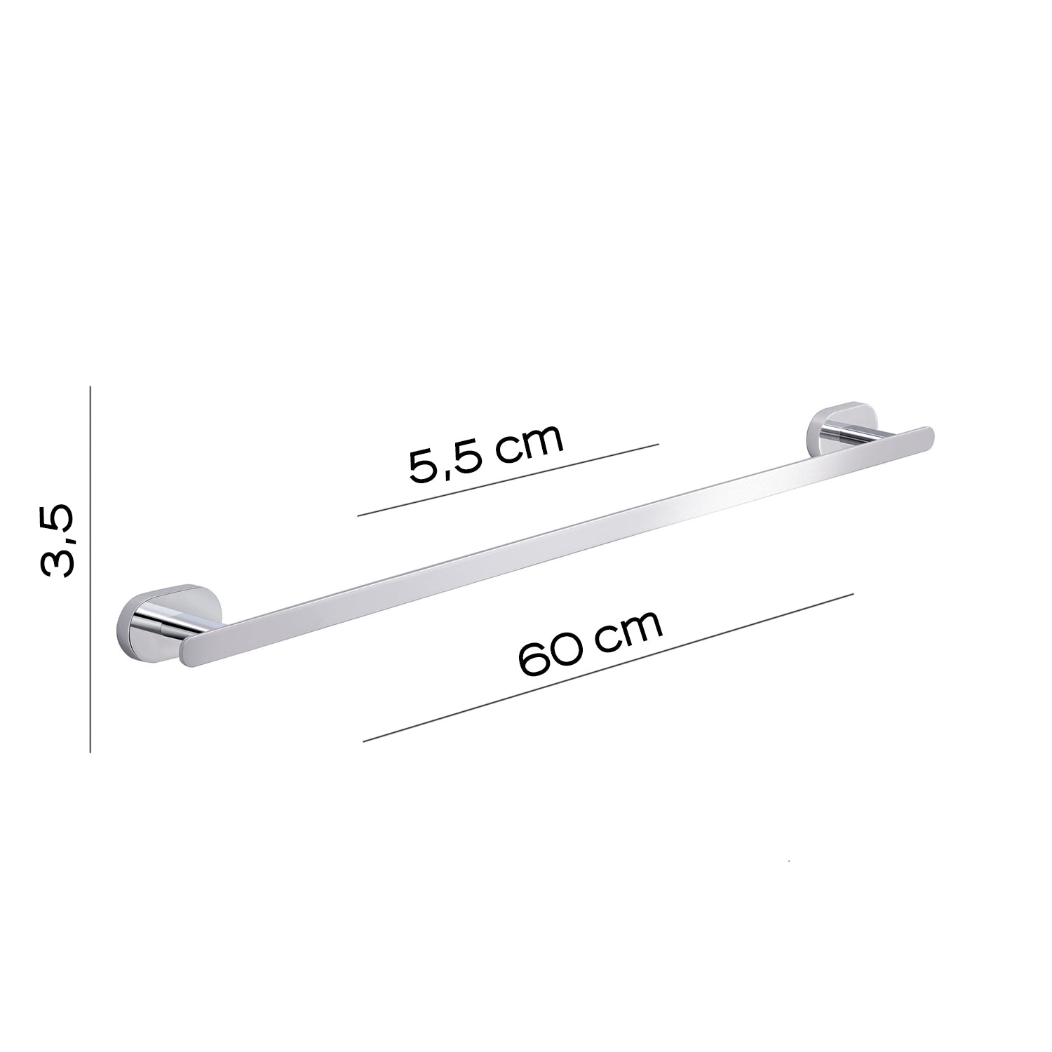 Portasalviette a parete Gedy Bernina cm 60 in acciaio inox cromato