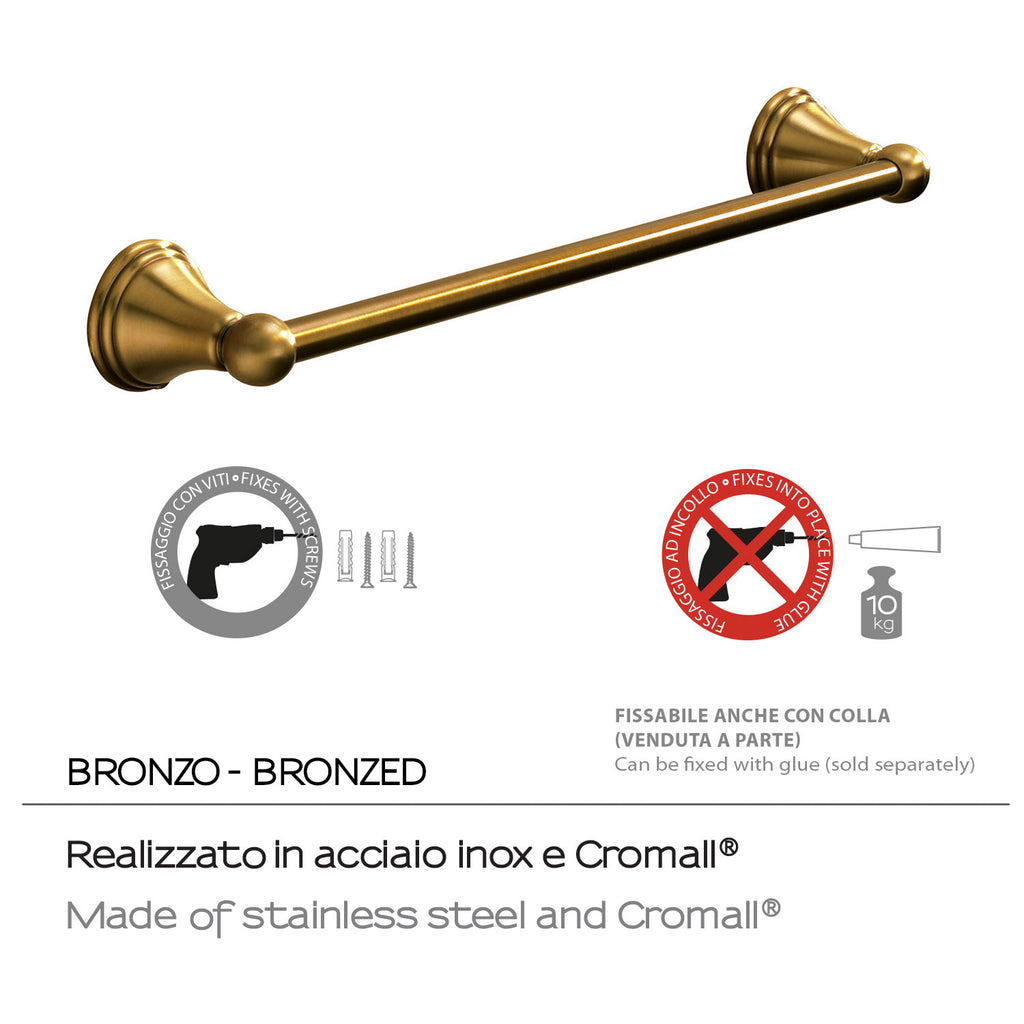 Portasalviette 45 cm a parete di Gedy serie Romance - Bronzo