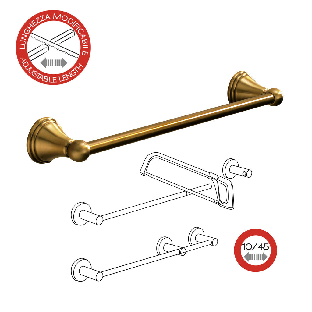 Portasalviette 45 cm a parete di Gedy serie Romance - Bronzo