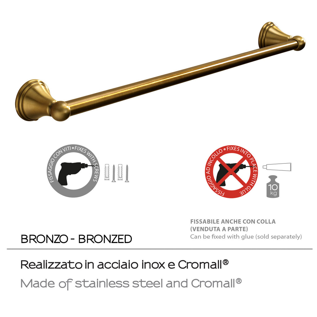 Portasalviette 60 cm a parete di Gedy serie Romance - Bronzo