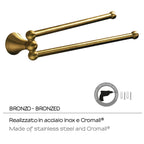 Porta asciugamani a snodo con installazione a parete di Gedy serie Romance - Bronzo