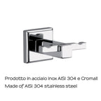 Appendiabiti doppio in acciaio inox AISI 304 Colorado di Gedy - Cromato