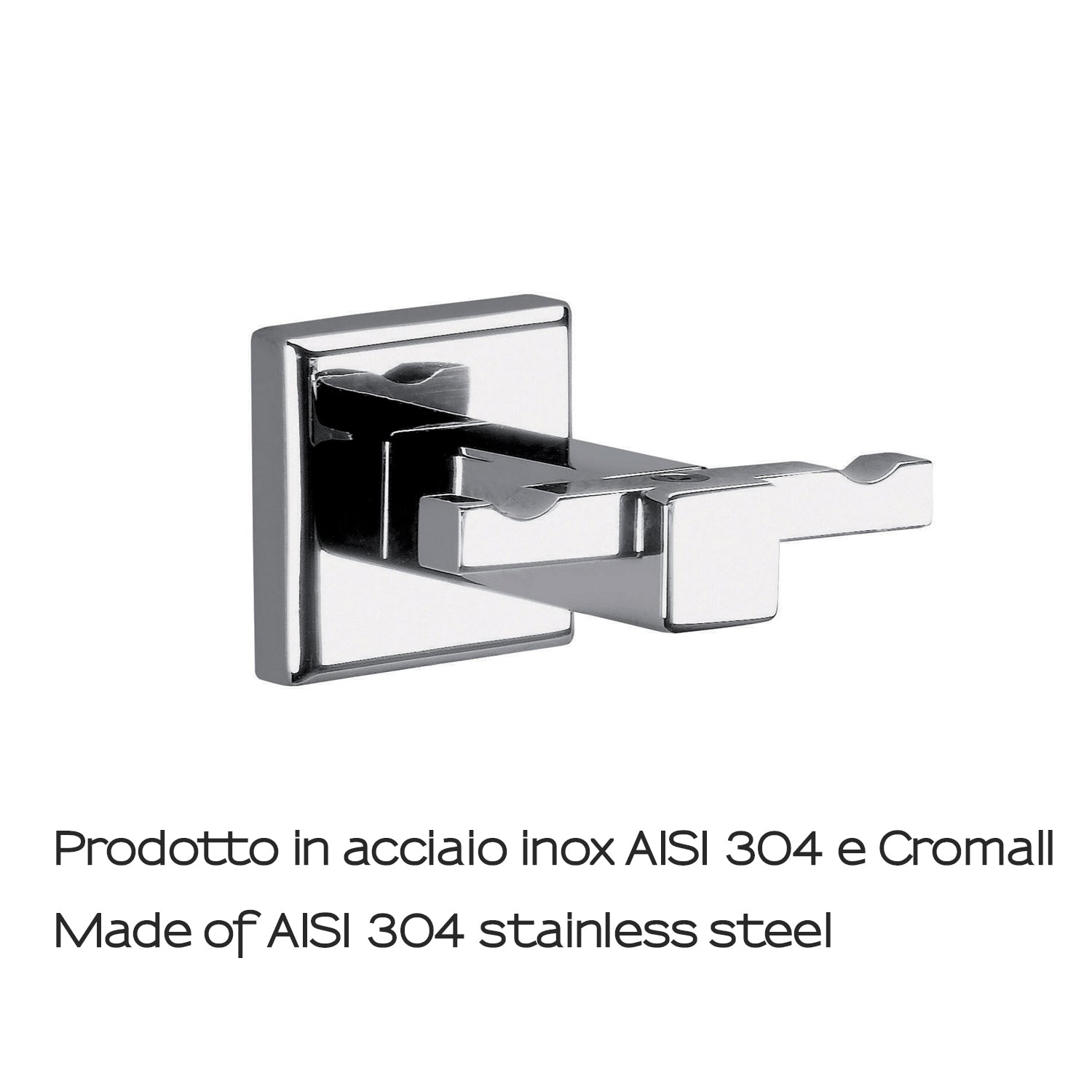Appendiabiti doppio in acciaio inox AISI 304 Colorado di Gedy - Cromato