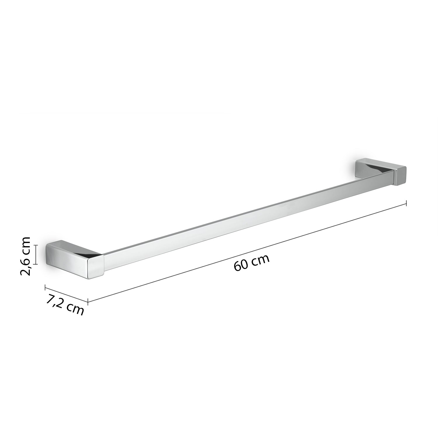 Porta asciugamani 60 cm da muro Spluga di Gedy - Cromato