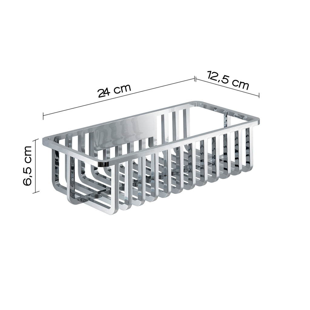 Portaoggetti doccia rettangolare modello Tiberio di Gedy - Cromato