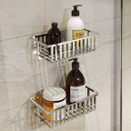 Portaoggetti doccia rettangolare modello Tiberio di Gedy - Cromato