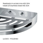 Portaoggetti doccia angolare Nerva di Gedy in Acciaio Inox - Lucido