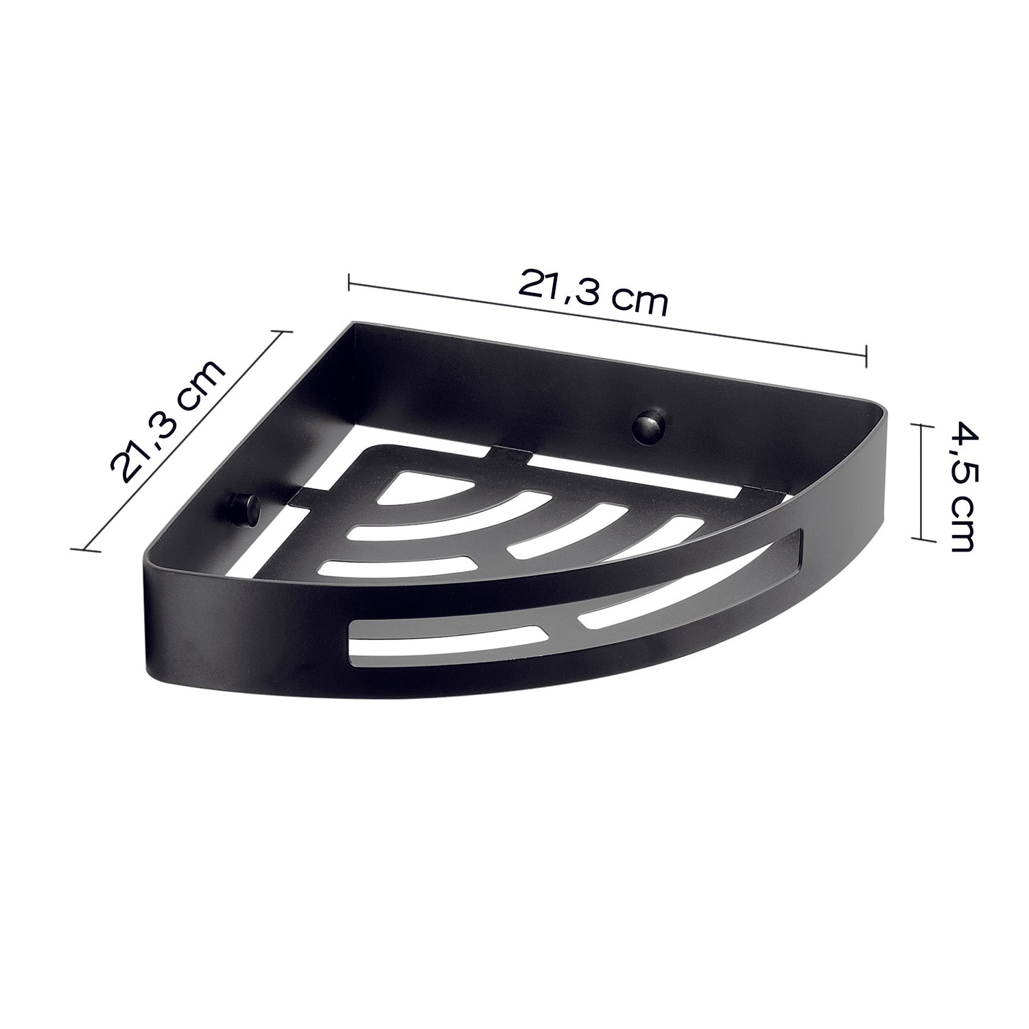 Portaoggetti doccia angolare Nerva di Gedy in Acciaio Inox - Nero Matt