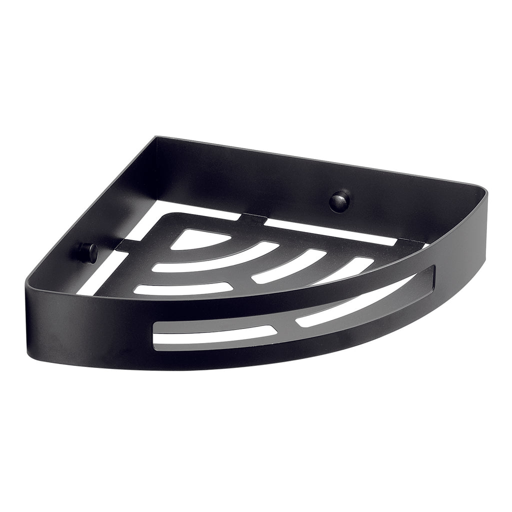 Portaoggetti doccia angolare Nerva di Gedy in Acciaio Inox - Nero Matt