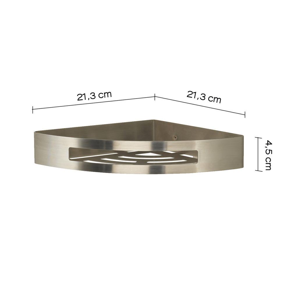 Portaoggetti doccia angolare Nerva di Gedy in Acciaio Inox - Spazzolato