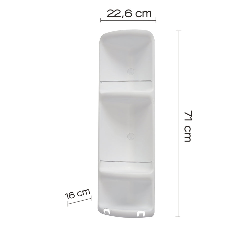 Portaoggetti doccia angolare a 3 ripiani modello Caesar di Gedy - Bianco