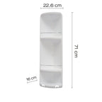 Portaoggetti doccia angolare a 3 ripiani modello Caesar di Gedy - Bianco