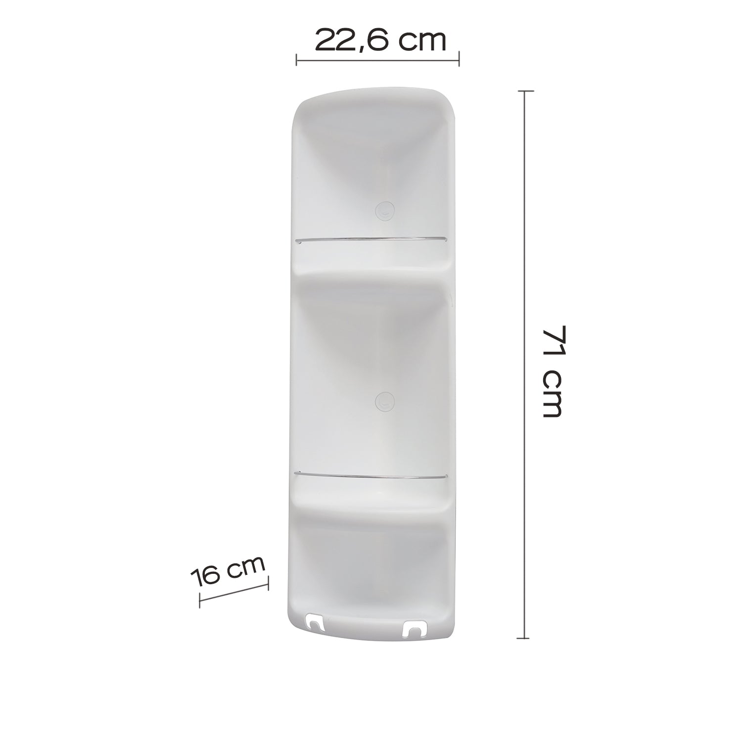 Portaoggetti doccia angolare a 3 ripiani modello Caesar di Gedy - Bianco