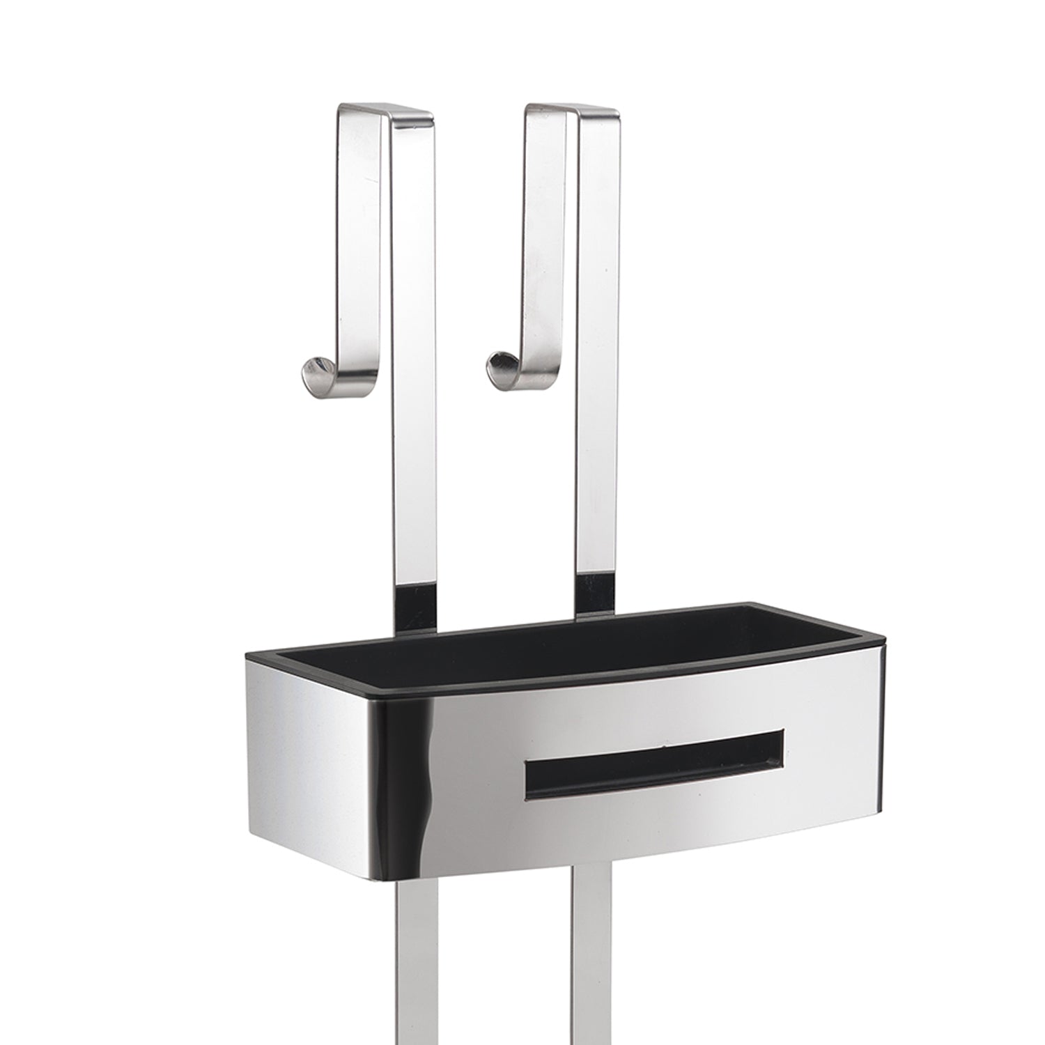 Portaoggetti doccia appendibile a 2 ripiani modello Poseidon di Gedy - Nero lucido