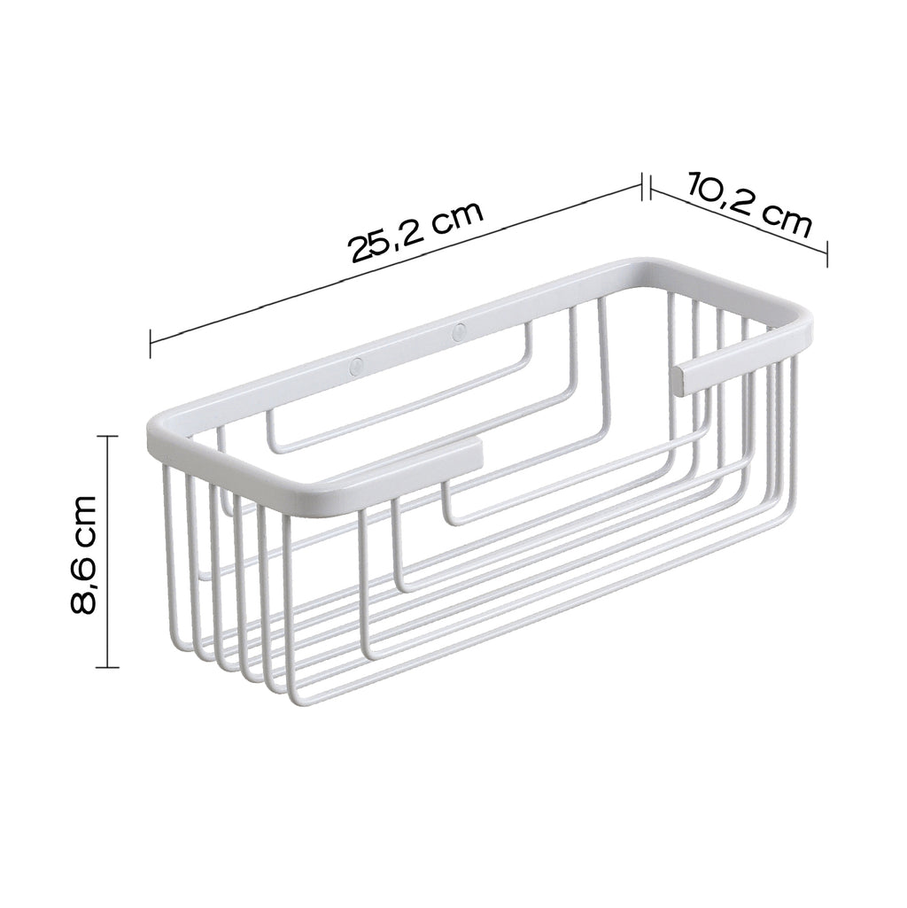 Portaoggetti doccia rettangolare alto modello Augustus di Gedy - Bianco