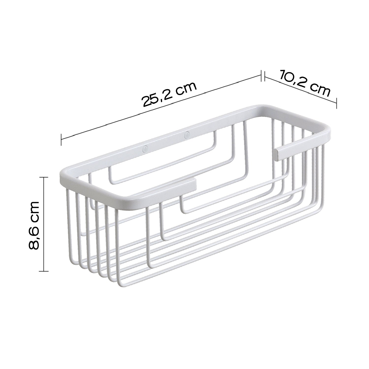 Portaoggetti doccia rettangolare alto modello Augustus di Gedy - Bianco