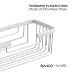 Portaoggetti doccia rettangolare alto modello Augustus di Gedy - Bianco