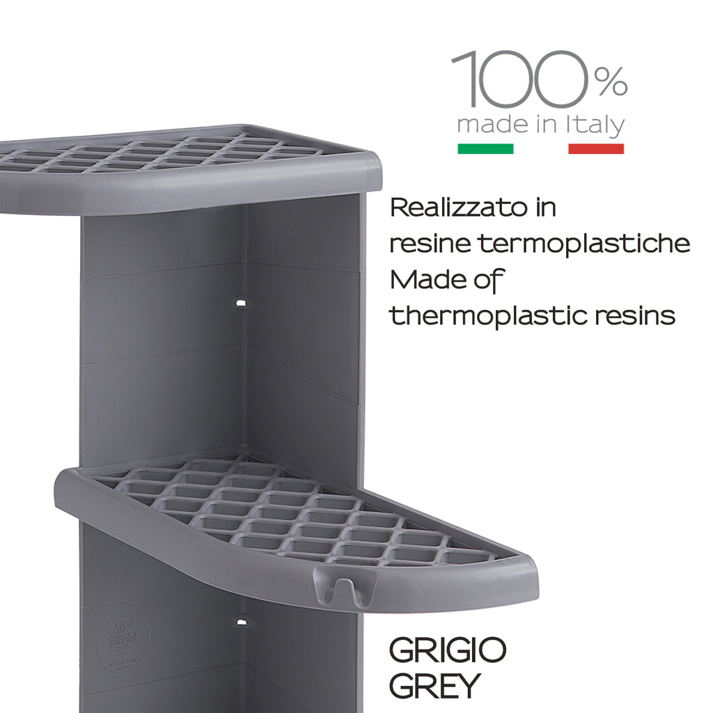 Portaoggetti doccia angolare modello Oscar di Gedy - Grigio