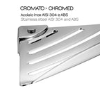 Portaoggetti angolare Essential di Gedy in Acciaio Inox - Cromato