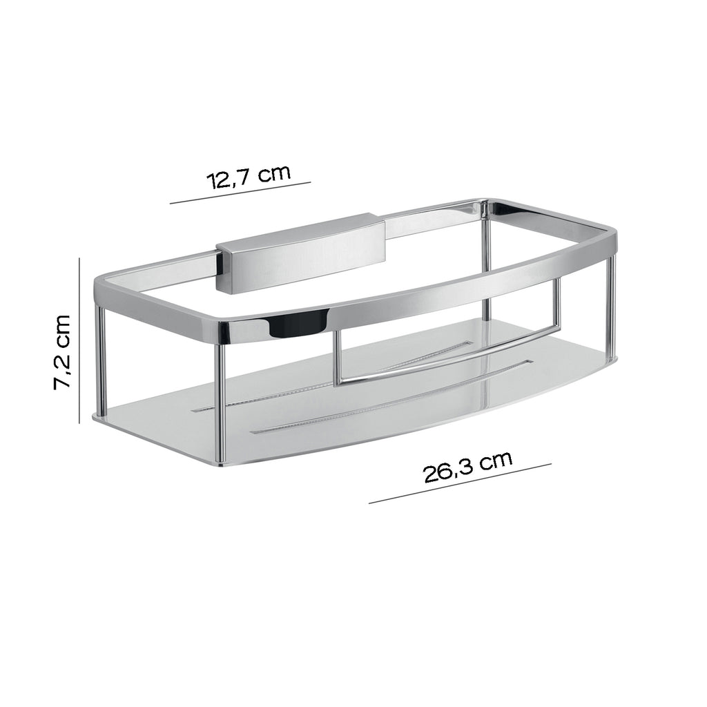 Portaoggetti doccia rettangolare modello Tobago di Gedy in Acciaio Inox - Cromato