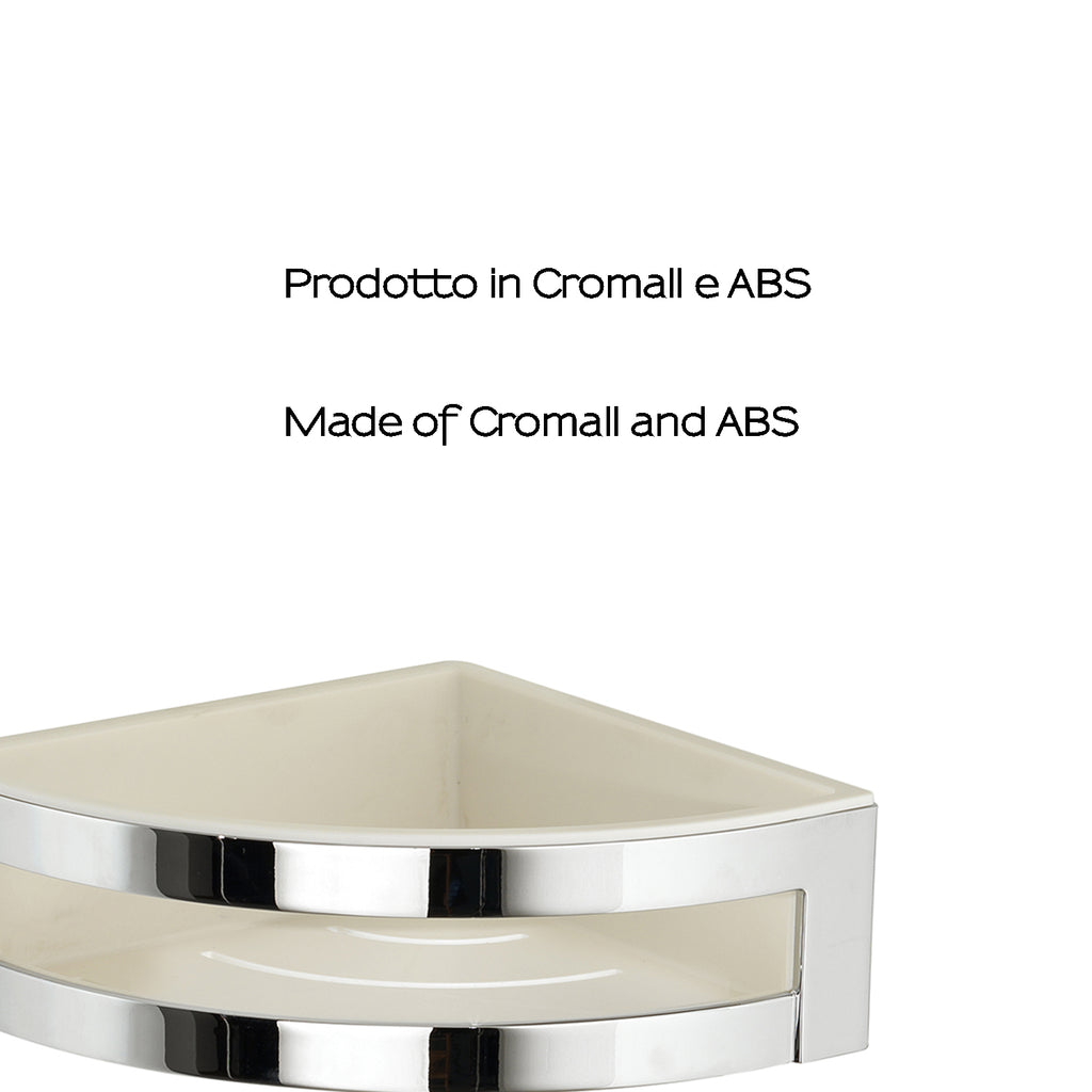 Portaoggetti doccia angolare modello Zante di Gedy in Cromall e ABS - Cromato/Bianco